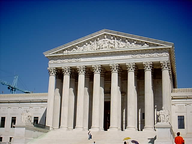 The United States Supreme Court Is Seen From The Side Of This